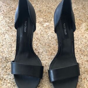 Ladies black leather heels